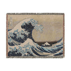 The Great Wave off Kanagawa Woven Blanket, Katsushika Hokusai, Japanese Ukiyo-e Art Throw