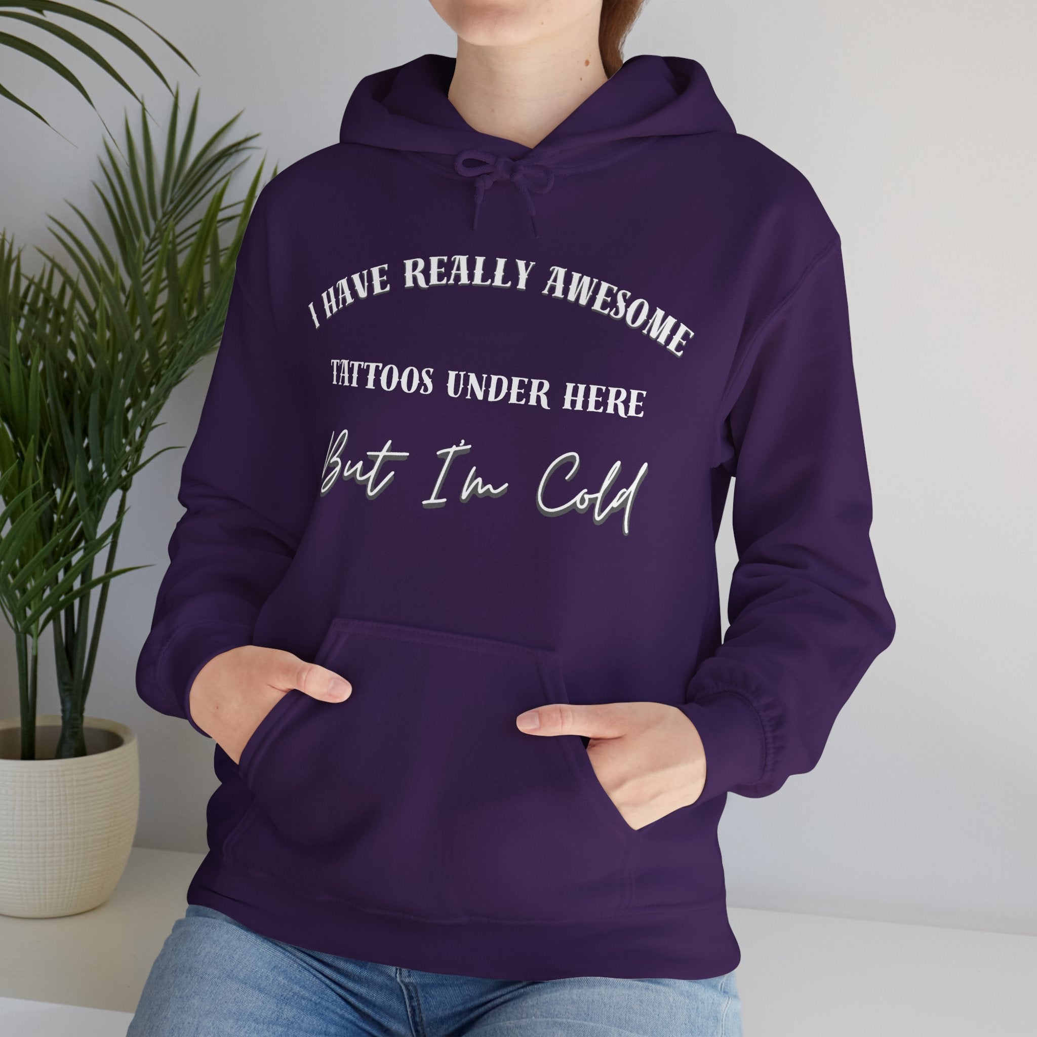 I Have Really Awesome Tattoos Under Here Hoodie, Funny Tattoo Humor, Tattoo Lovers Sweatshirt
