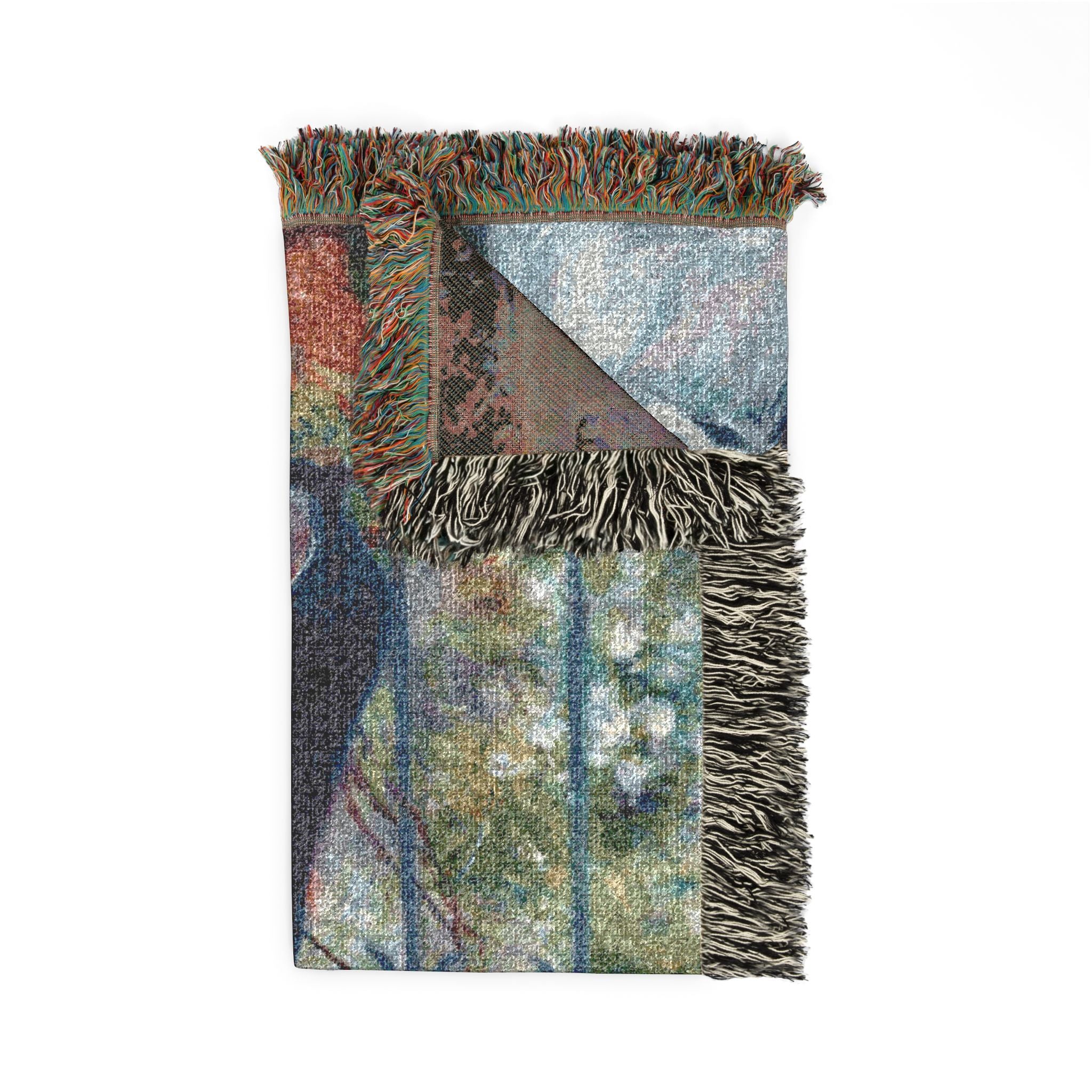 Two Sisters (On the Terrace) Woven Blanket, Pierre-Auguste Renoir, Impressionist Art Throw