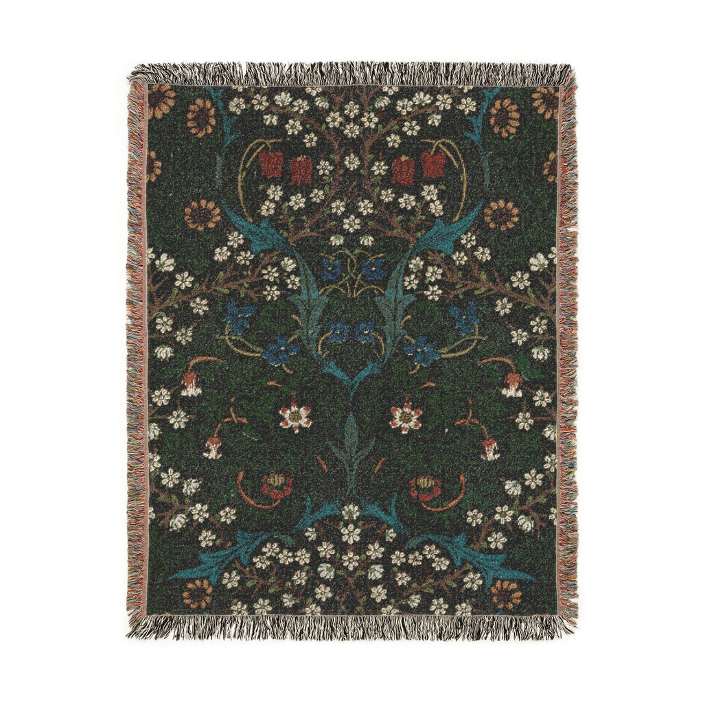 Blackthorn Woven Blanket, John Henry Dearle, Arts and Crafts Floral Art Throw