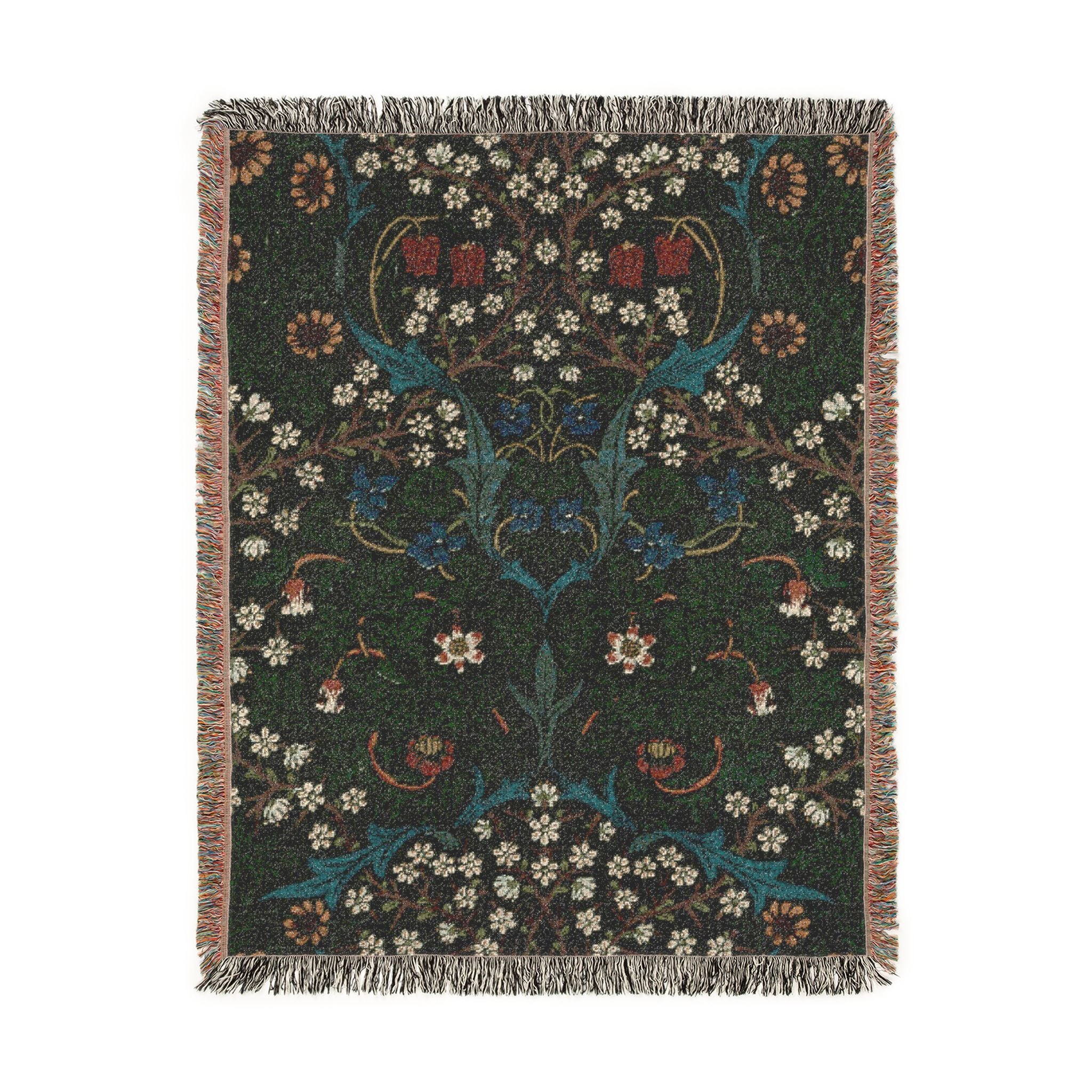 Blackthorn Woven Blanket, John Henry Dearle, Arts and Crafts Floral Art Throw