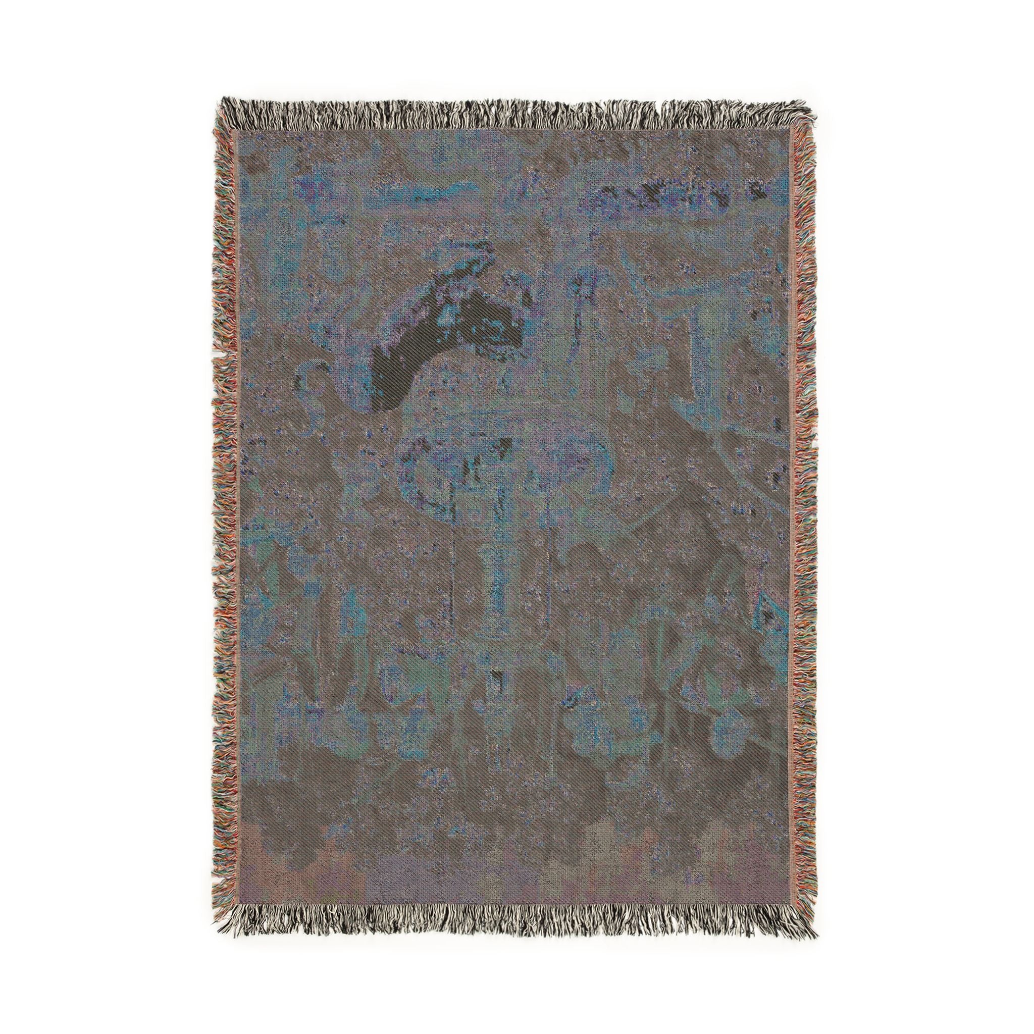 The Unicorn Purifies Water Woven Blanket, Medieval Unicorn Tapestry Art Throw