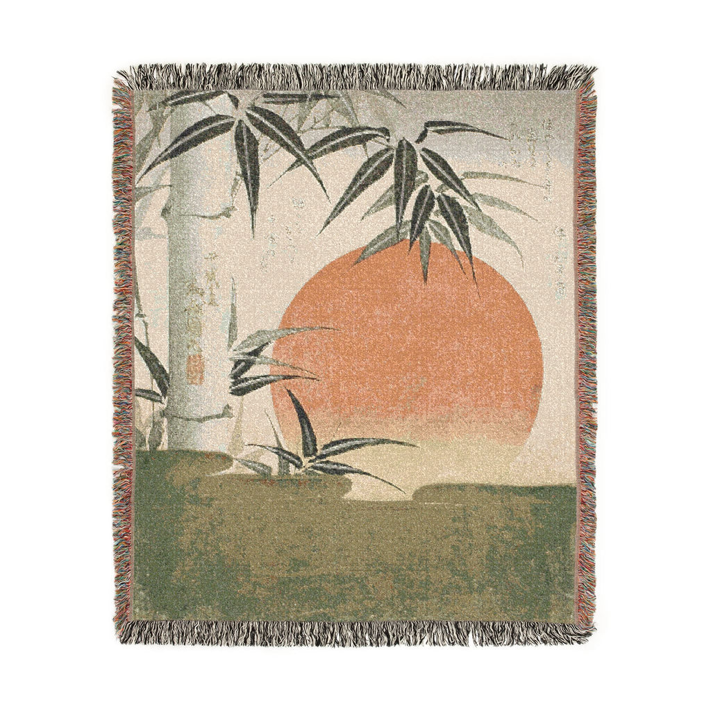 Bamboo and Rising Sun Woven Blanket, Utagawa Kunimaru, Japanese Botanical Art