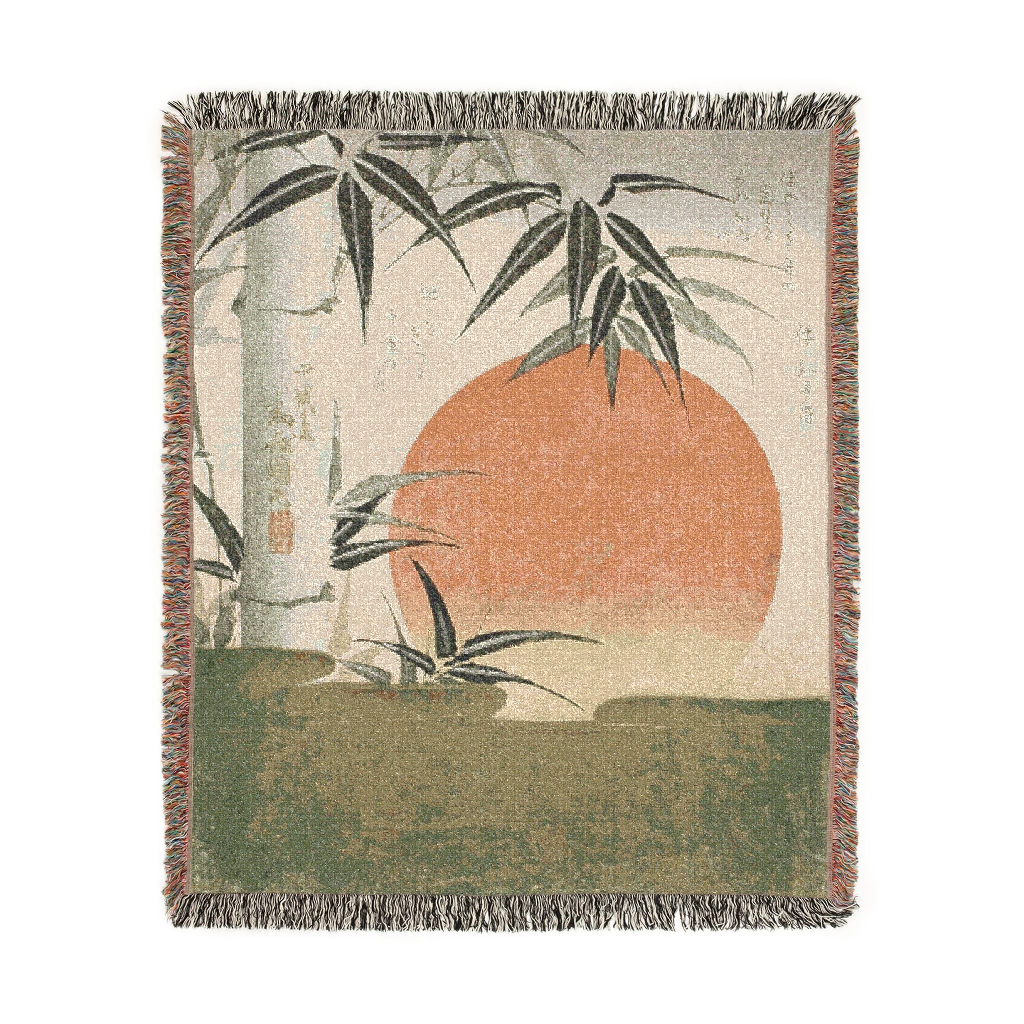 Bamboo and Rising Sun Woven Blanket, Utagawa Kunimaru, Japanese Botanical Art