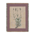 A Curious Herbal Lavender Woven Blanket, Elizabeth Blackwell, Vintage Botanical Art Throw