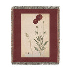 Papaver Rhoeas Poppy Woven Blanket, Flora Londinensis, Vintage Botanical Art