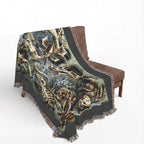 Batrachia Frogs Woven Blanket, Ernst Haeckel, Vintage Amphibian Art