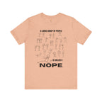 A Large Group of People Is Called a Nope Graphic Tee, Funny Stick Figure Introvert T-Shirt