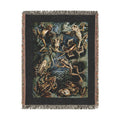 Batrachia Frogs Woven Blanket, Ernst Haeckel, Vintage Amphibian Art