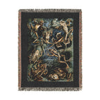 Batrachia Frogs Woven Blanket, Ernst Haeckel, Vintage Amphibian Art