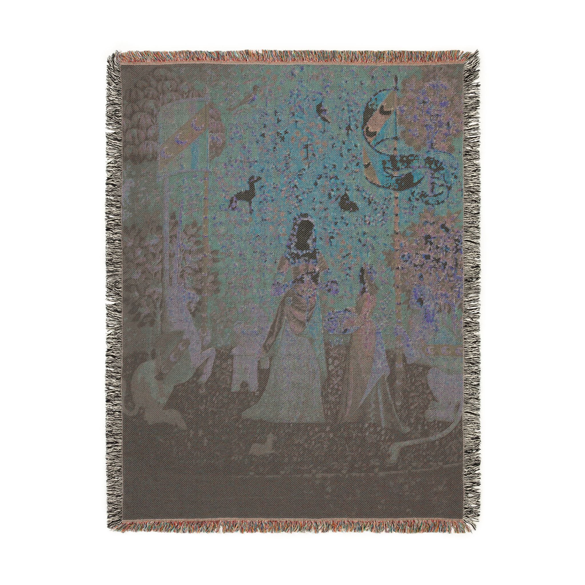 The Lady and the Unicorn Smell Woven Blanket, Medieval Tapestry Art Throw