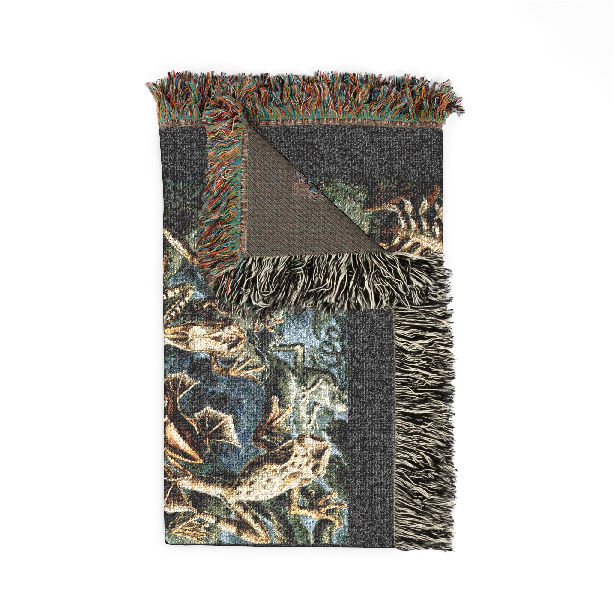 Batrachia Frogs Woven Blanket, Ernst Haeckel, Vintage Amphibian Art