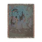 The Lady and the Unicorn Hearing Woven Blanket, Medieval Tapestry Art Throw