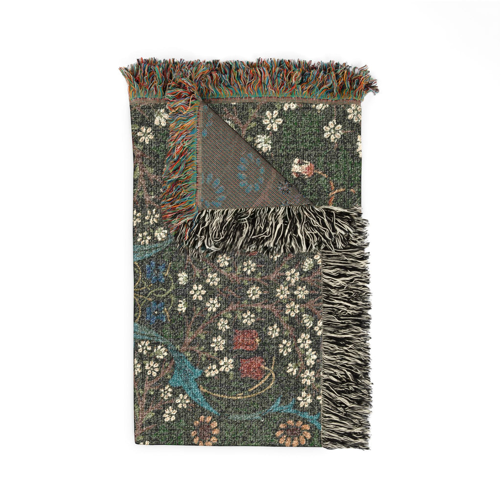 Blackthorn Woven Blanket, John Henry Dearle, Arts and Crafts Floral Art Throw