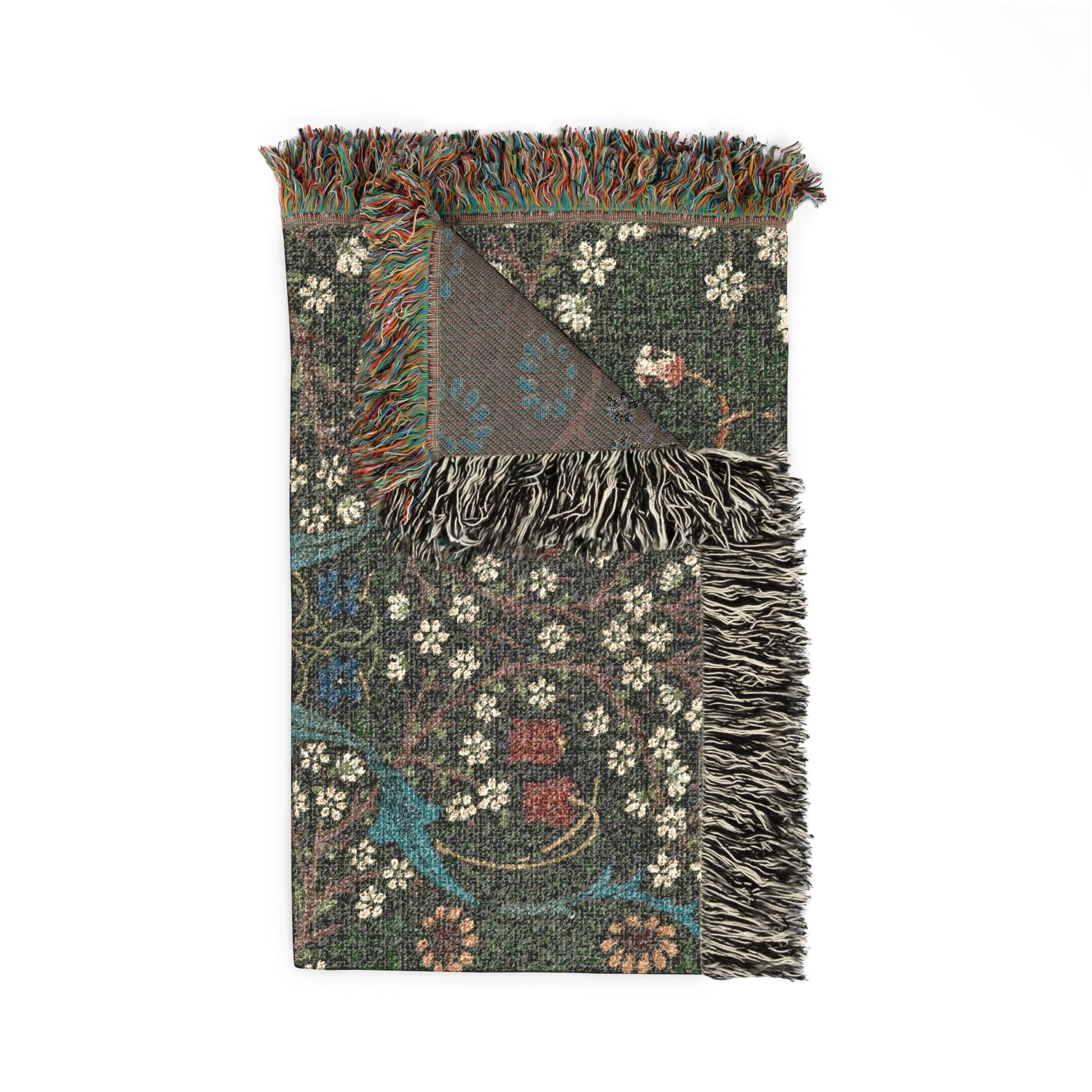Blackthorn Woven Blanket, John Henry Dearle, Arts and Crafts Floral Art Throw