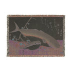 Yellowtail, Blowfish, and Plum Branch Woven Blanket, Utagawa Hiroshige, Japanese Art Throw