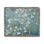 Almond Blossom Woven Blanket, Vincent van Gogh, Floral Fine Art Throw