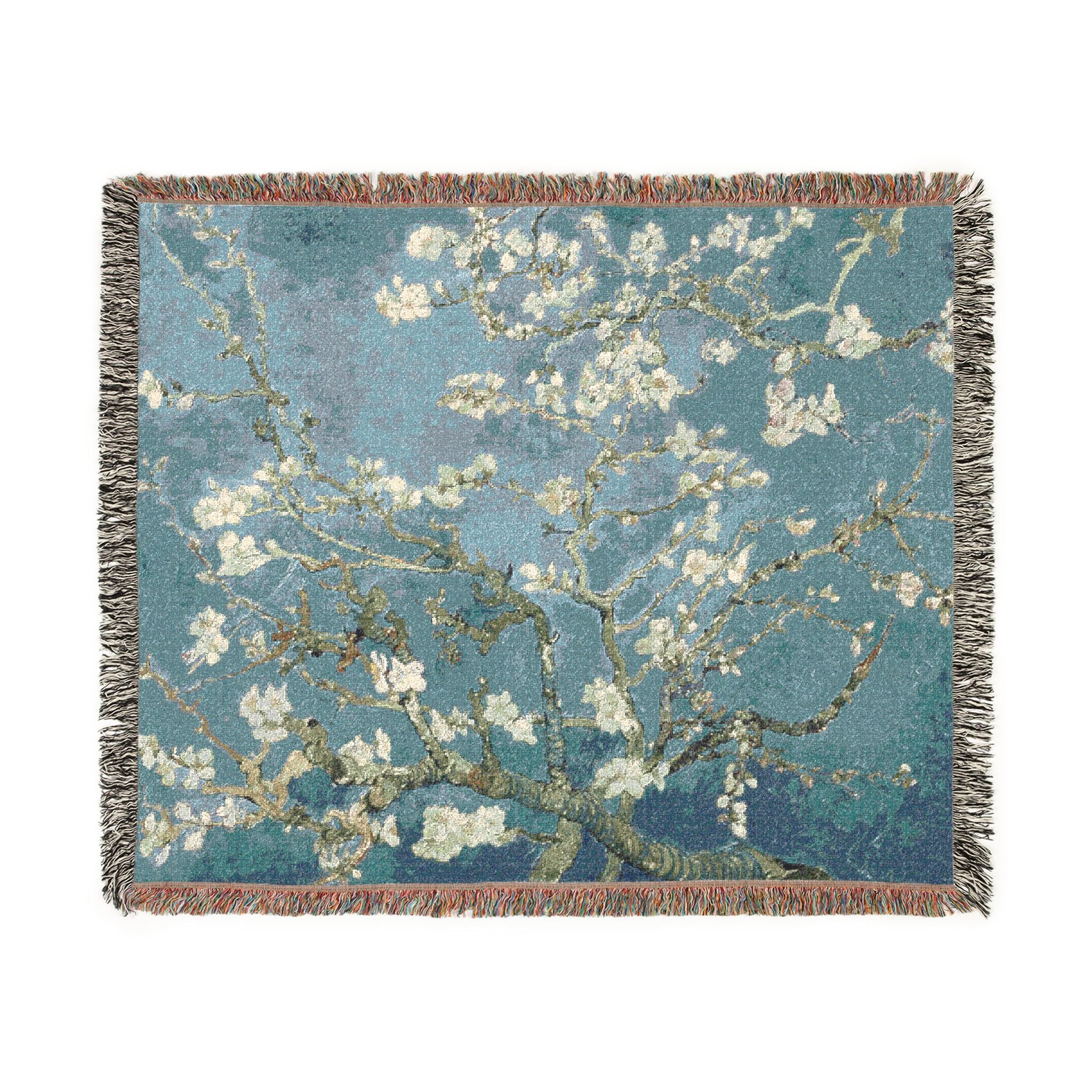 Almond Blossom Woven Blanket, Vincent van Gogh, Floral Fine Art Throw