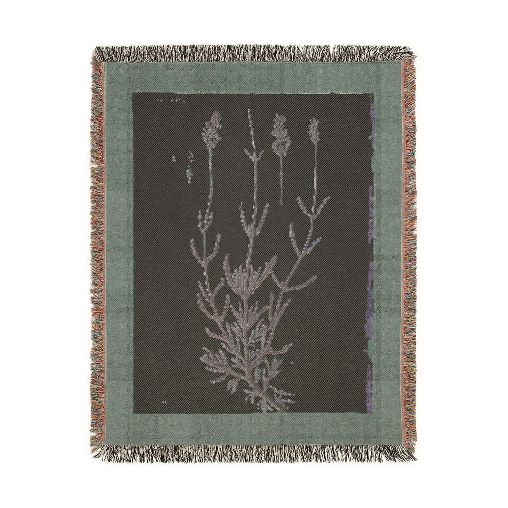 A Curious Herbal Lavender Woven Blanket, Elizabeth Blackwell, Vintage Botanical Art Throw