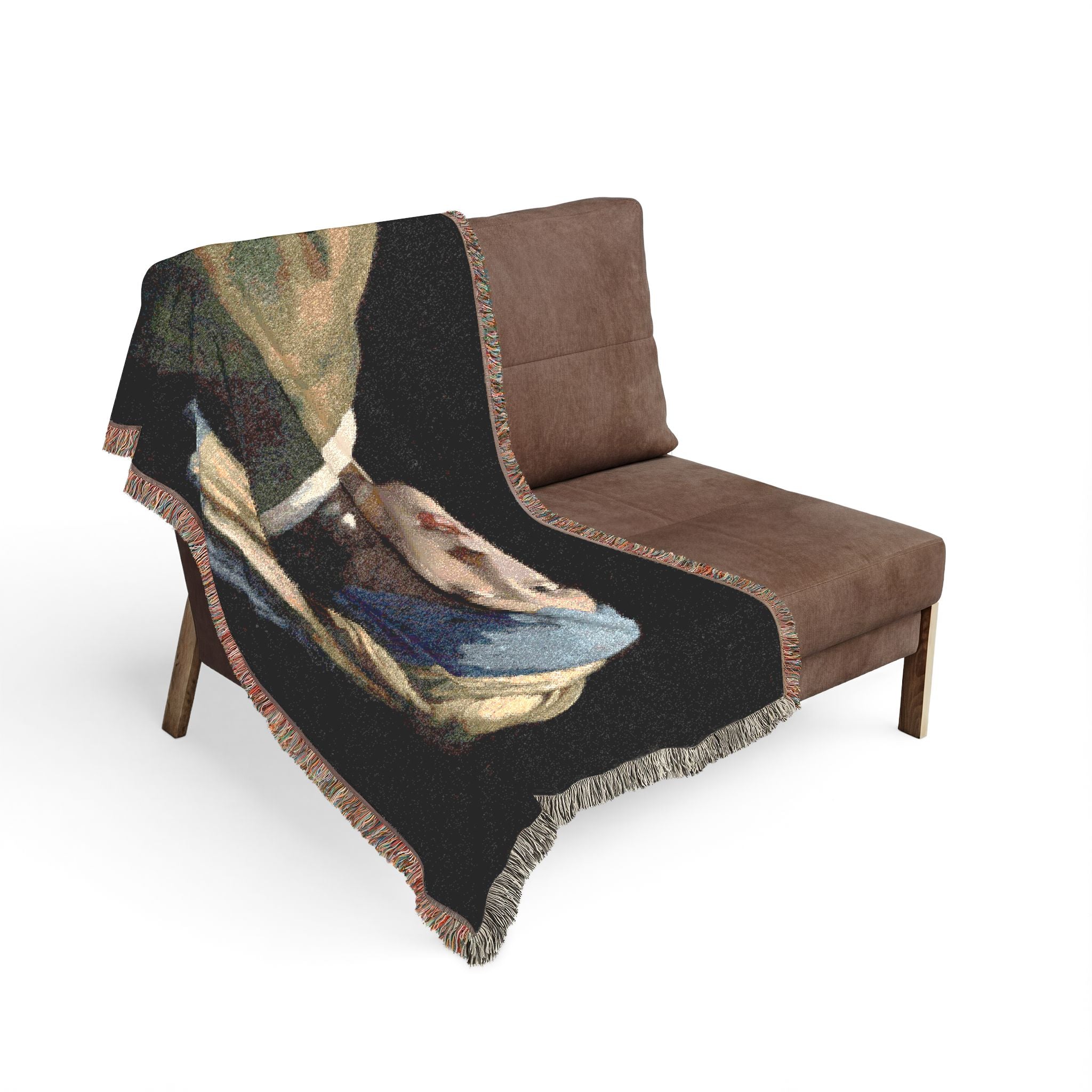 Girl with a Pearl Earring Woven Blanket, Johannes Vermeer, Dutch Golden Age Art