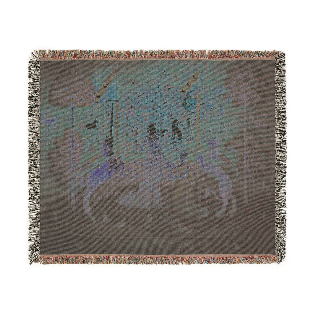 The Lady and the Unicorn Taste Woven Blanket, Medieval Tapestry Art Throw