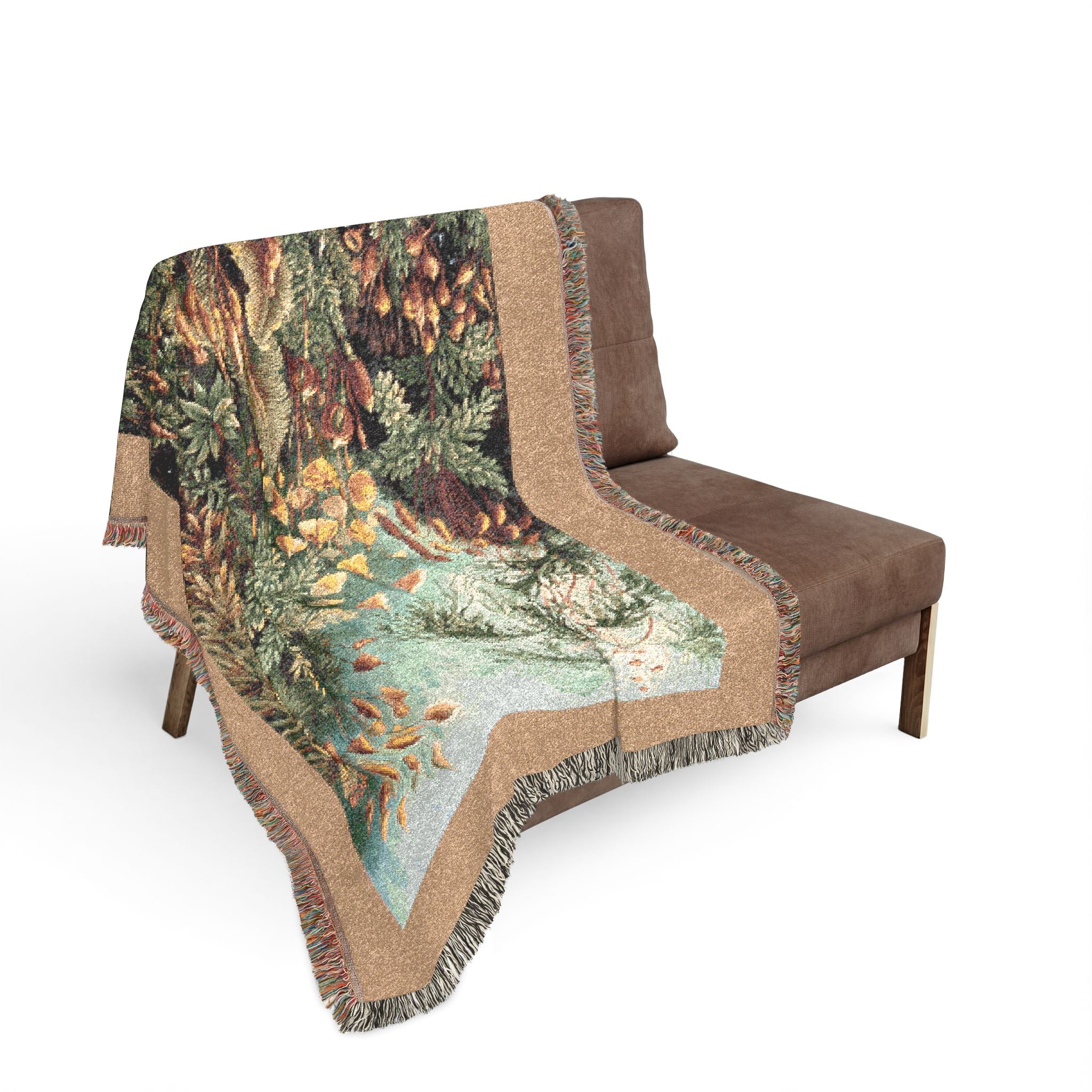 Muscinae Moss Woven Blanket, Ernst Haeckel, Vintage Botanical Art