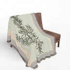 A Curious Herbal Rosemary Woven Blanket, Elizabeth Blackwell, Vintage Botanical Art Throw