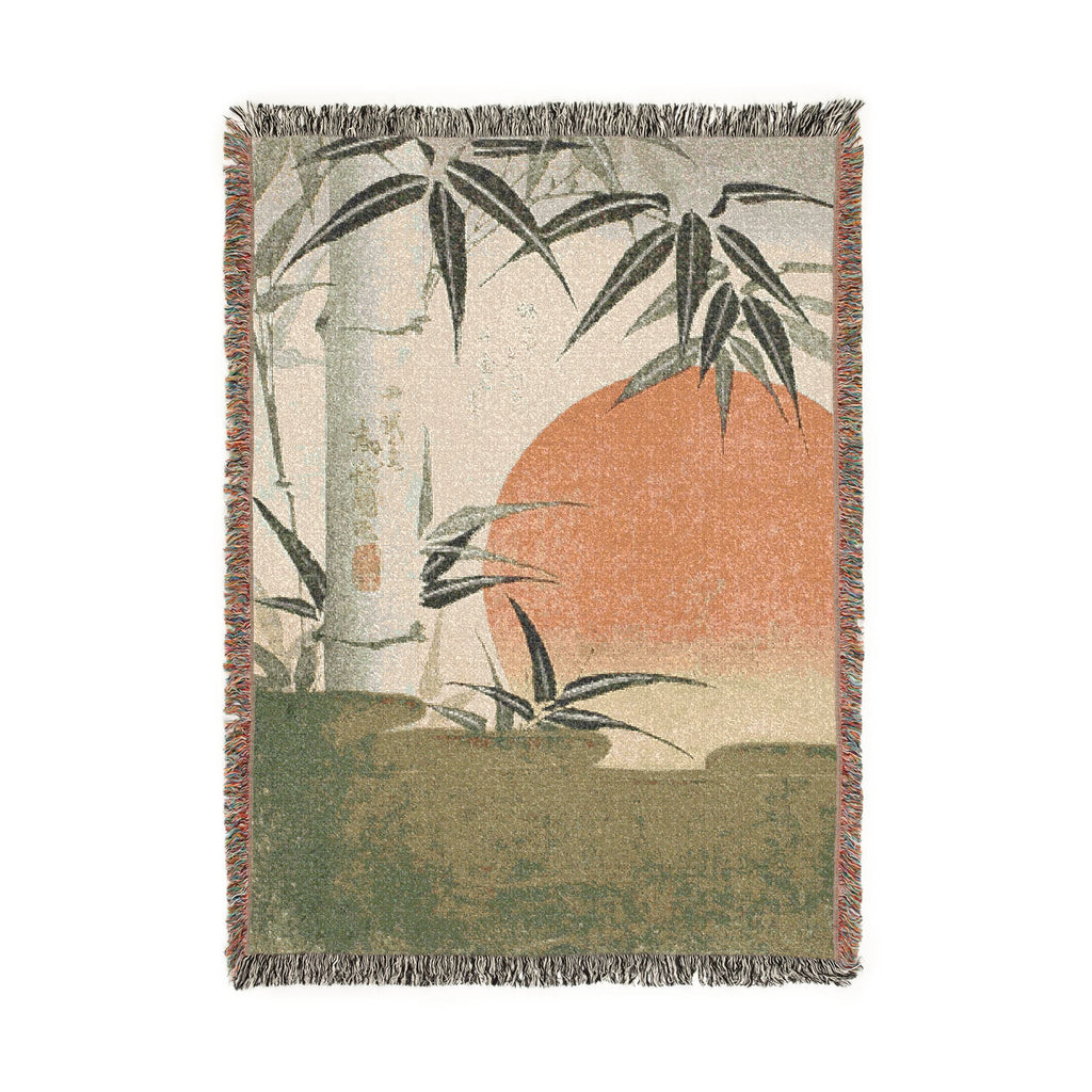Bamboo and Rising Sun Woven Blanket, Utagawa Kunimaru, Japanese Botanical Art