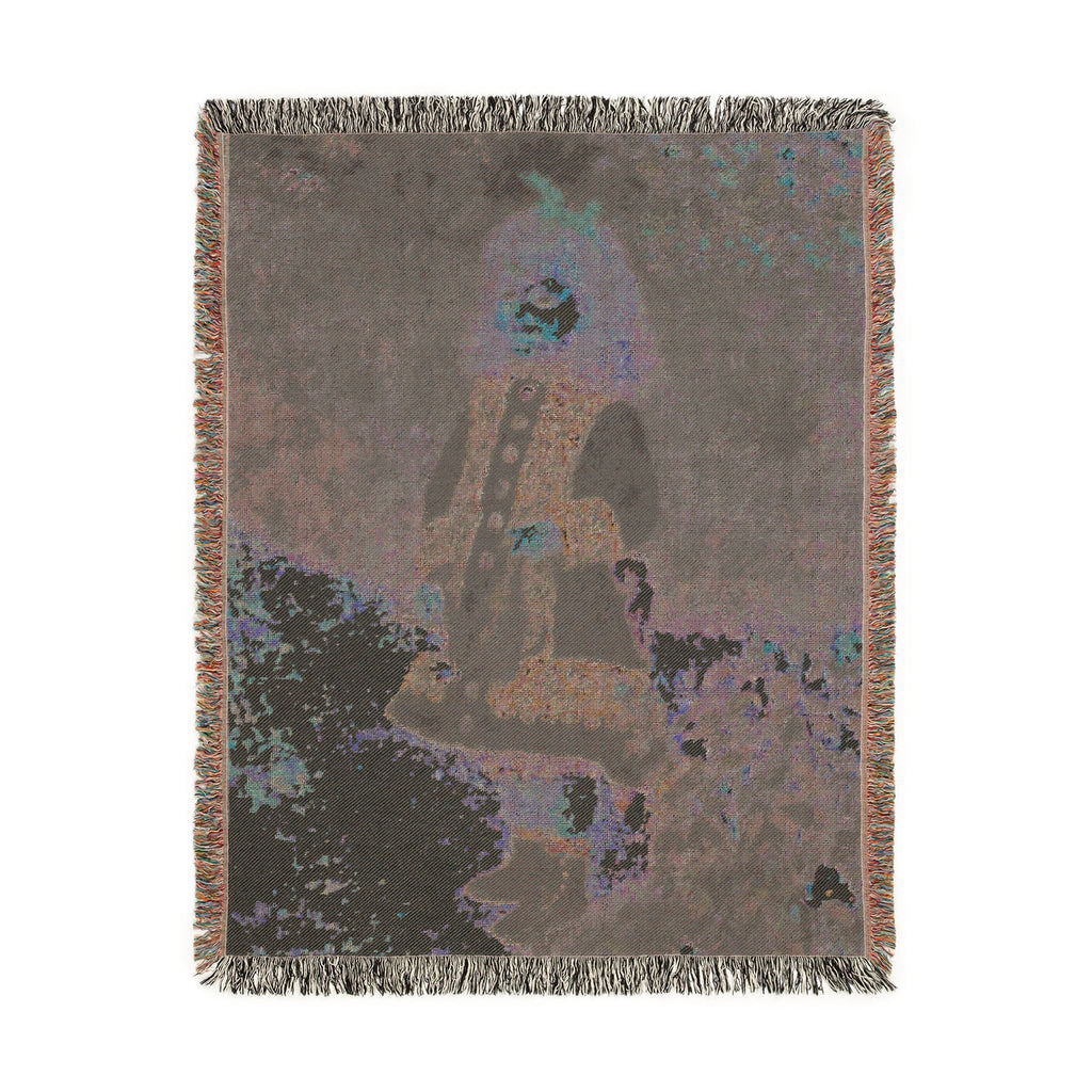 A Girl with a Watering Can Woven Blanket, Pierre-Auguste Renoir, Impressionist Art Throw