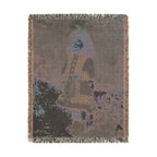A Girl with a Watering Can Woven Blanket, Pierre-Auguste Renoir, Impressionist Art Throw