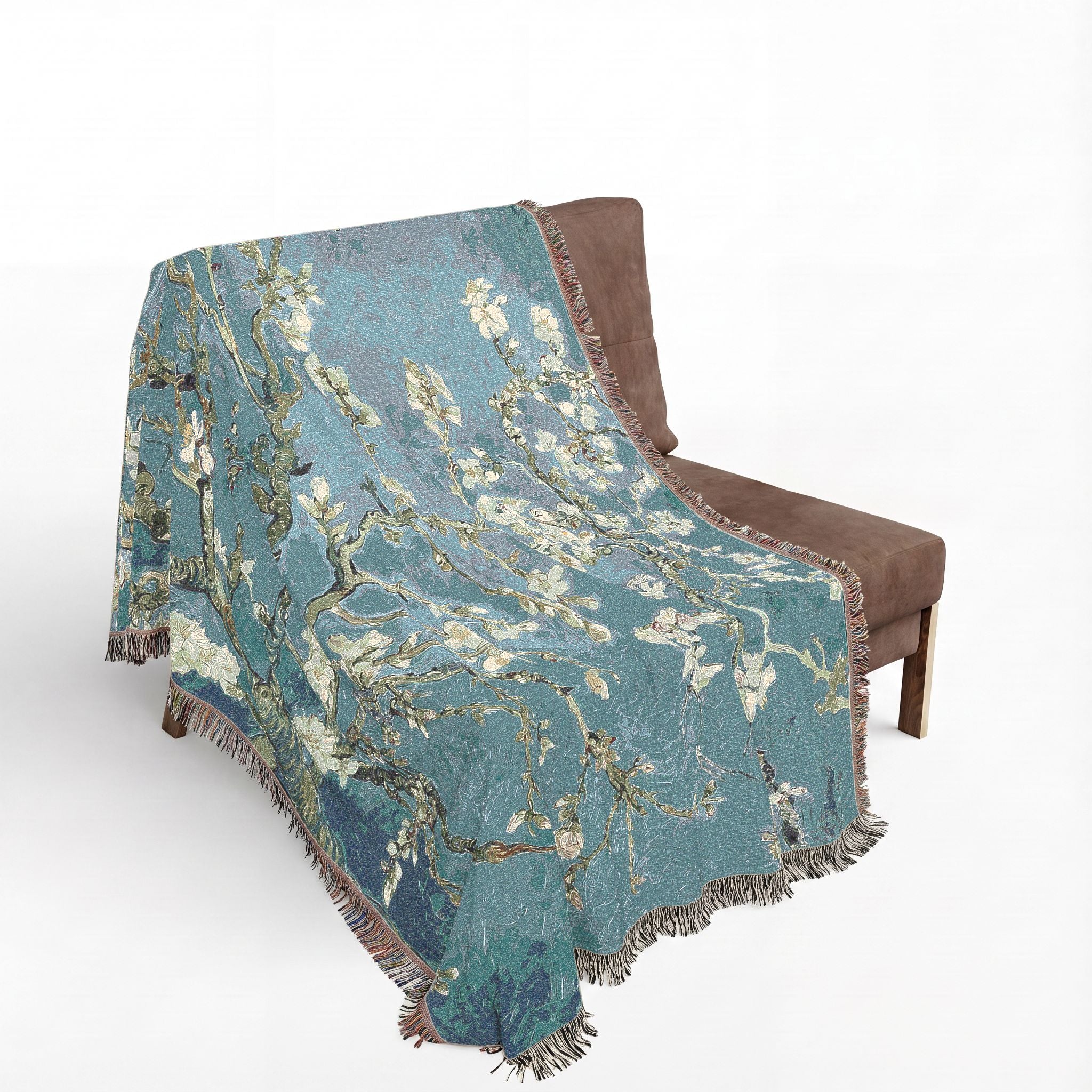 Almond Blossom Woven Blanket, Vincent van Gogh, Floral Fine Art Throw