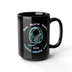 One More Game Was Three Hours Ago Mug, Funny Gamer Humor, Retro Neon Black Ceramic