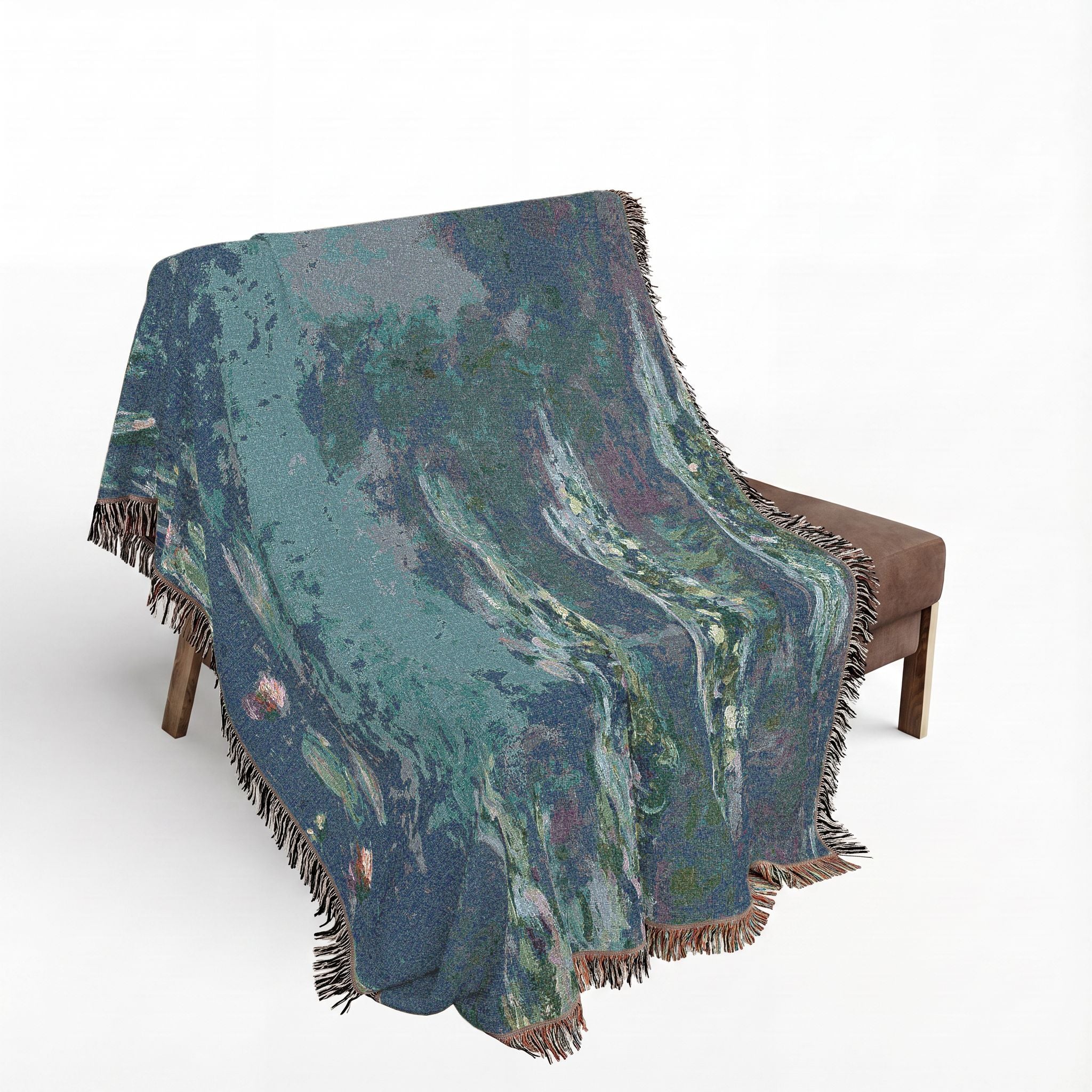 Water Lilies Woven Blanket, Claude Monet, Impressionist Fine Art Throw