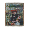 Two Sisters (On the Terrace) Woven Blanket, Pierre-Auguste Renoir, Impressionist Art Throw