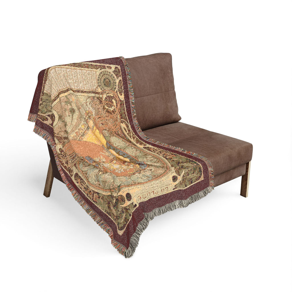 Zodiaque Woven Blanket, Alphonse Mucha, Art Nouveau Zodiac Art
