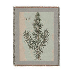 A Curious Herbal Rosemary Woven Blanket, Elizabeth Blackwell, Vintage Botanical Art Throw
