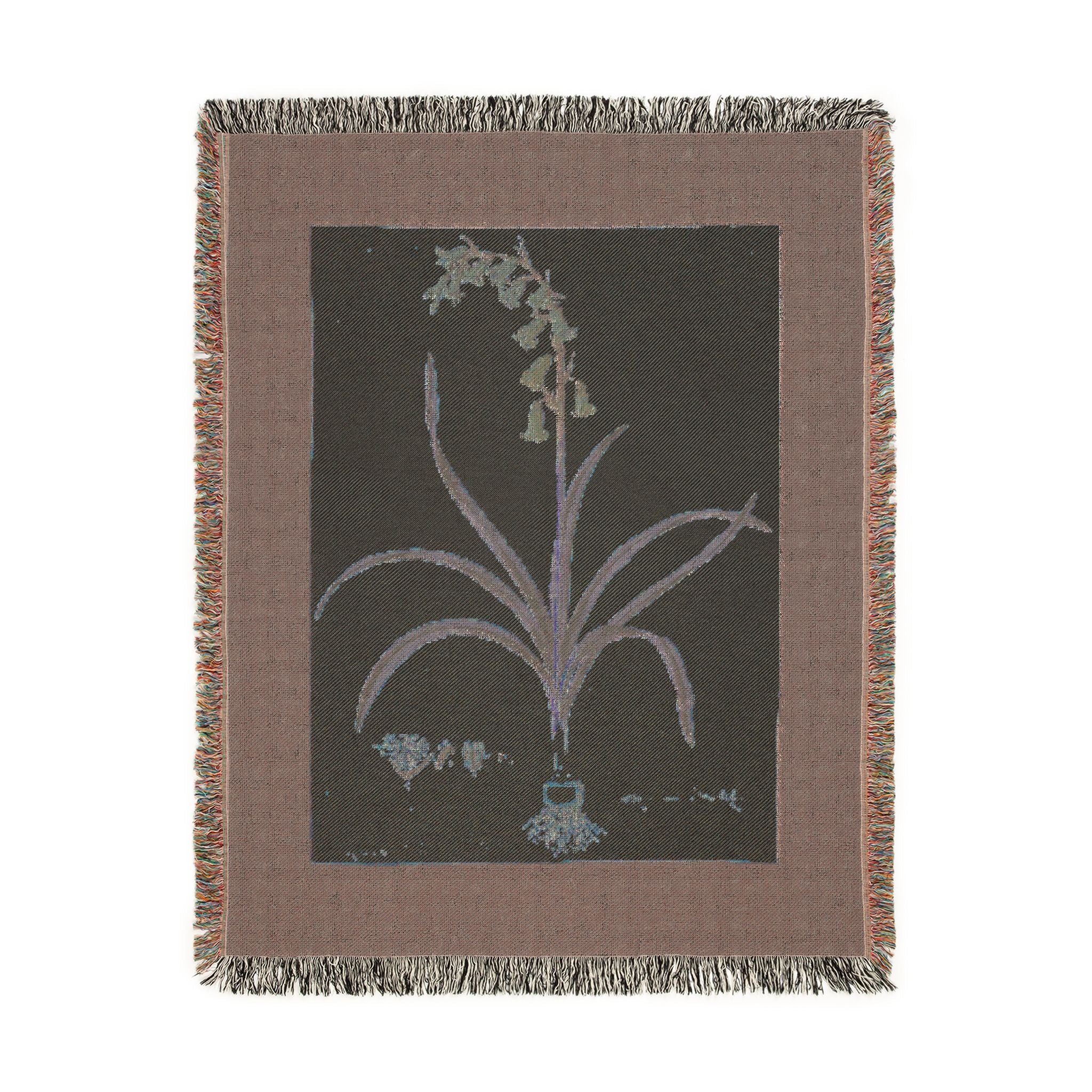 Hyacinthoides Non-Scripta Bluebell Woven Blanket, Flora Londinensis, Vintage Botanical Art