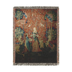 The Lady and the Unicorn Smell Woven Blanket, Medieval Tapestry Art Throw