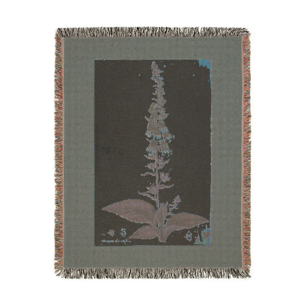 Digitalis Purpurea Foxglove Woven Blanket, Flora Londinensis, Vintage Botanical Art