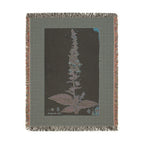 Digitalis Purpurea Foxglove Woven Blanket, Flora Londinensis, Vintage Botanical Art