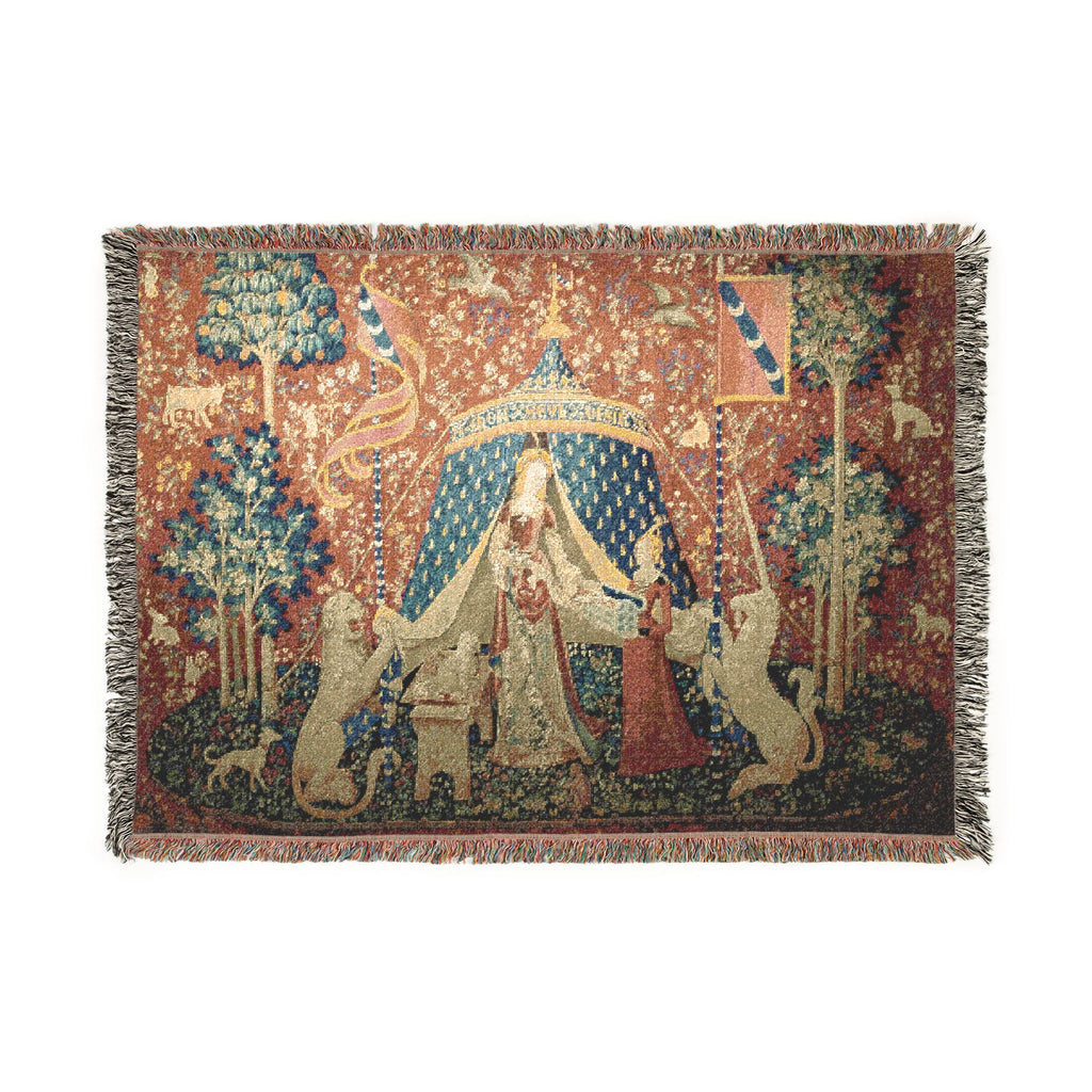 The Lady and the Unicorn À Mon Seul Désir Woven Blanket, Medieval Tapestry Art Throw