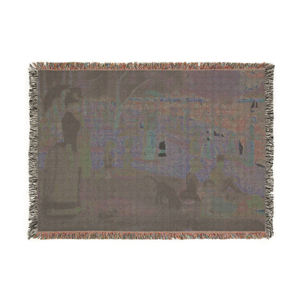 A Sunday Afternoon on the Island of La Grande Jatte Woven Blanket, Georges Seurat, Pointillist Art Throw