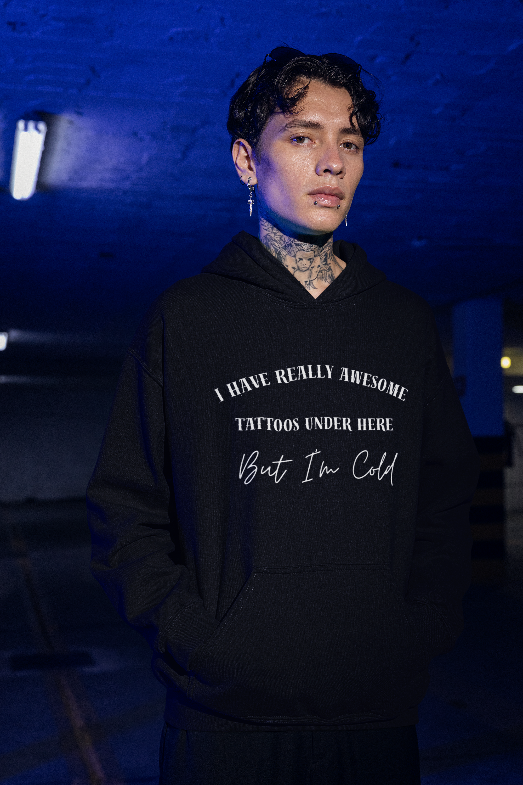 I Have Really Awesome Tattoos Under Here Hoodie, Funny Tattoo Humor, Tattoo Lovers Sweatshirt