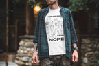 A Large Group of People Is Called a Nope Graphic Tee, Funny Stick Figure Introvert T-Shirt