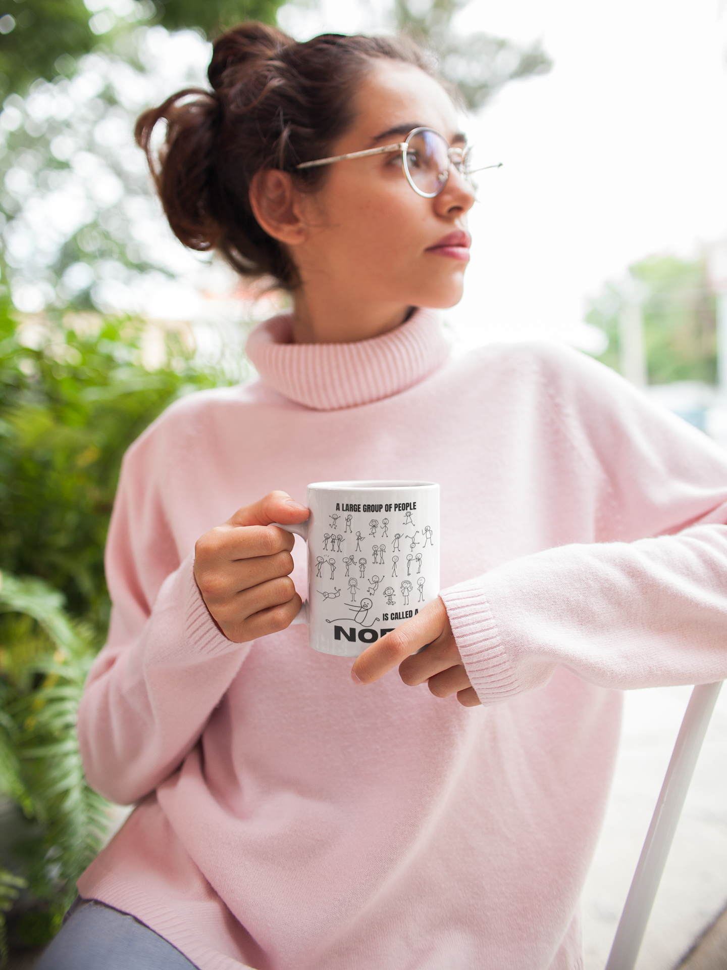 A Large Group of People Is Called a Nope Coffee Mug, Funny Introvert Humor, White Ceramic