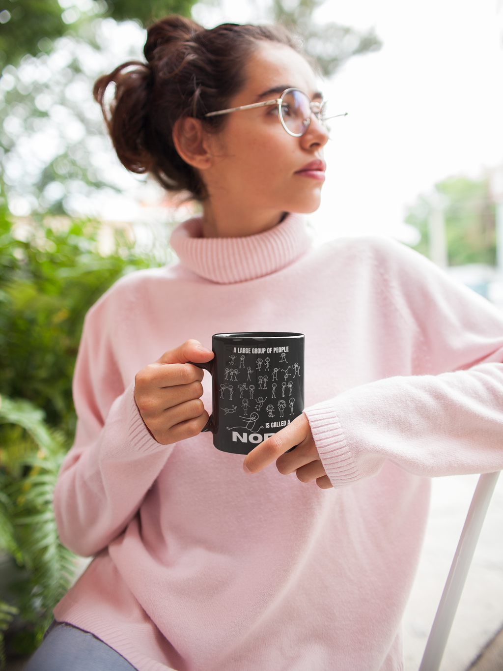 A Large Group of People Is Called a Nope Coffee Mug, Funny Introvert Humor, Black Ceramic