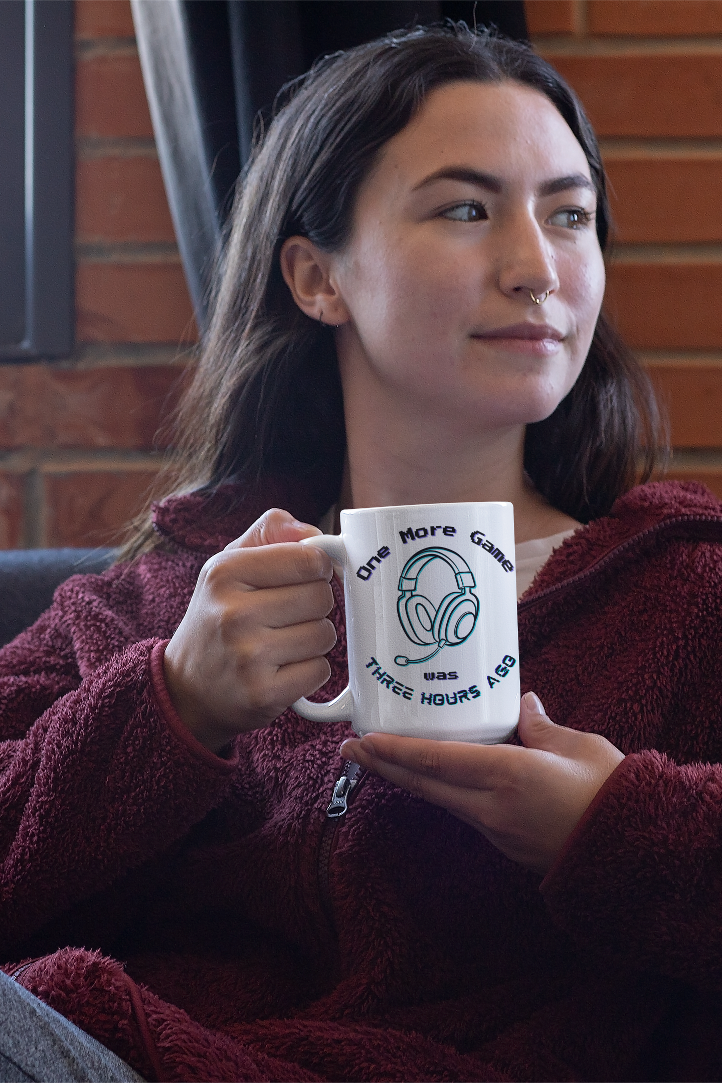 One More Game Was Three Hours Ago Mug, Funny Gamer Humor, Retro Neon White Ceramic
