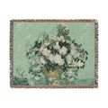 Roses Woven Blanket, Vincent van Gogh, Floral Fine Art Throw