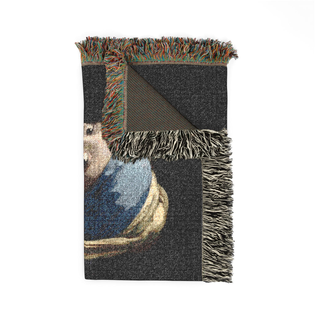 Girl with a Pearl Earring Woven Blanket, Johannes Vermeer, Dutch Golden Age Art