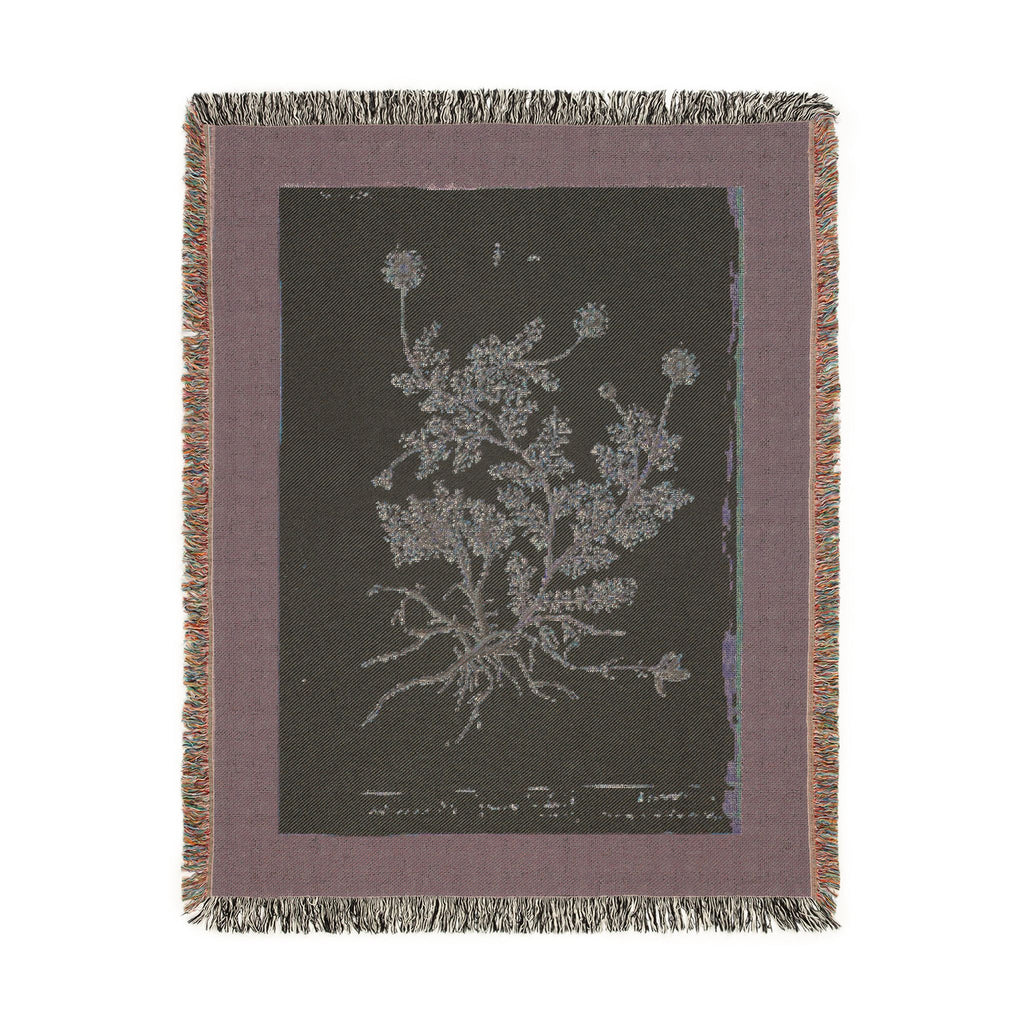 A Curious Herbal Camomile Woven Blanket, Elizabeth Blackwell, Vintage Botanical Art